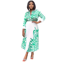 Amazon elegant blouse pleated skirt set for women