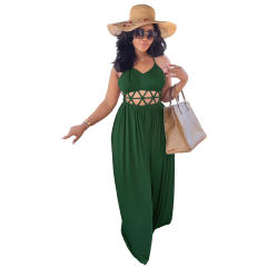 Sexy plain color backless slip holiday dress for women