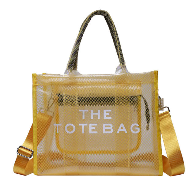 Summer candy color PVC clear tote bag