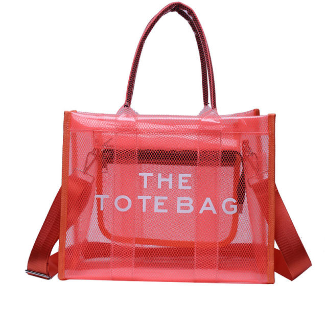 Summer candy color PVC clear tote bag
