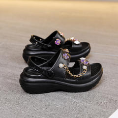 Hot sale rhinestone accessory chain summer sandals