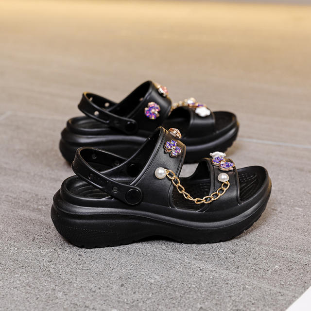 Hot sale rhinestone accessory chain summer sandals