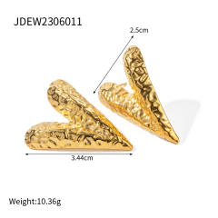 Occident fashion vintage chunky heart stainless steel earrings rings