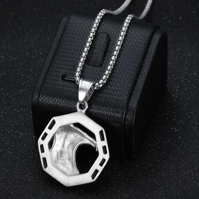 HIPHOP diamond eagle pendant stainless steel necklace for men