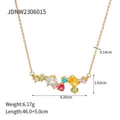 Dainty rainbow cz stainless steel necklace