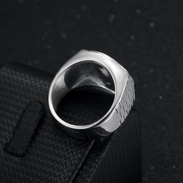 Hiphop hand symbol diamond singet stainless steel rings for men