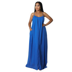 Plain color chiffon slip beach dress holiday dress
