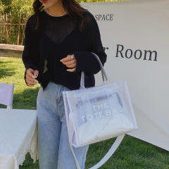 Summer candy color PVC clear tote bag