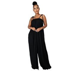 Summer plain color halter neck jumpsuit