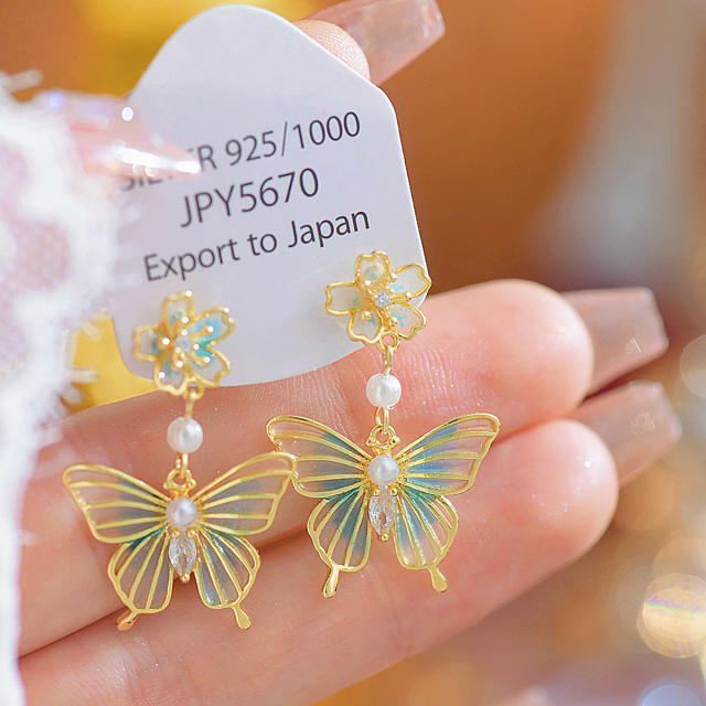 Sweet butterfly earrings clip on earrings for women