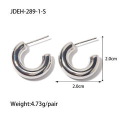 Silver color chunky stainless steel bold earrings hoop earrings
