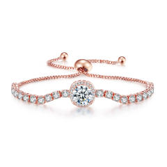 Luxury pave setting color cubic zircon tennis chain bracelet