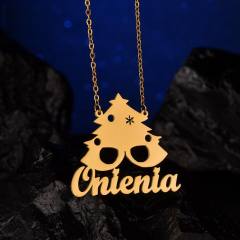 Christmas gift custom name stainless steel necklace