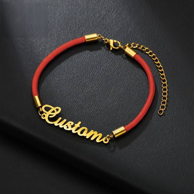 Custom stainless steel name rope chain bracelet