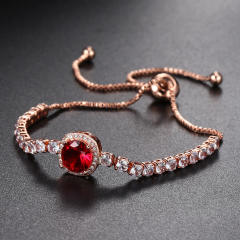 Luxury pave setting color cubic zircon tennis chain bracelet