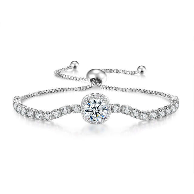 Luxury pave setting color cubic zircon tennis chain bracelet