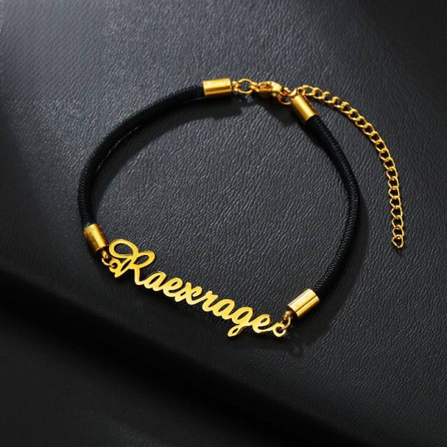 Custom stainless steel name rope chain bracelet