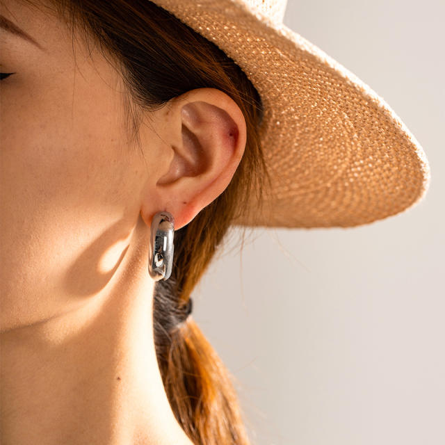 18K gold plated  stainless steel bolder earrings hoop earrings