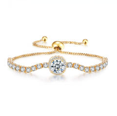Luxury pave setting color cubic zircon tennis chain bracelet