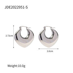 Silver color chunky stainless steel bold earrings hoop earrings