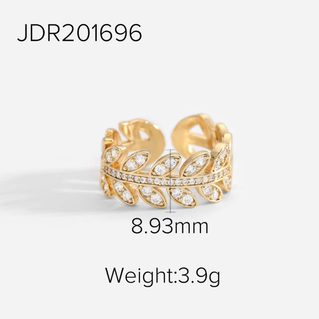 18K real gold plated copper diamond rings