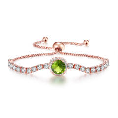 Luxury pave setting color cubic zircon tennis chain bracelet