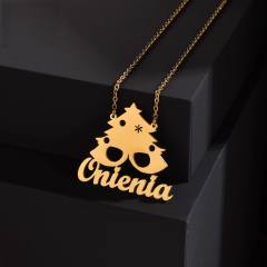 Christmas gift custom name stainless steel necklace