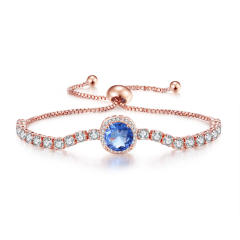 Luxury pave setting color cubic zircon tennis chain bracelet