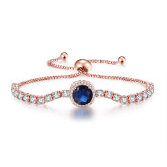 Luxury pave setting color cubic zircon tennis chain bracelet