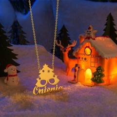Christmas gift custom name stainless steel necklace