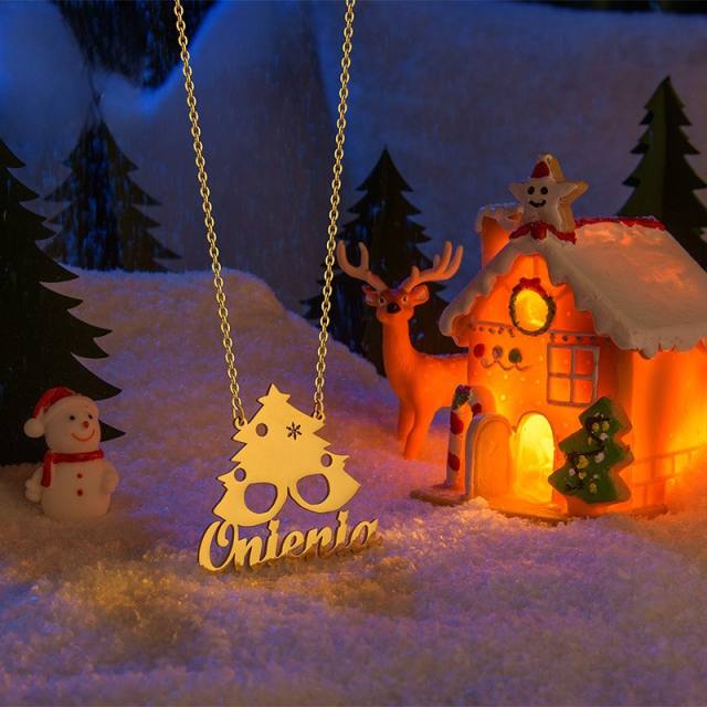 Christmas gift custom name stainless steel necklace