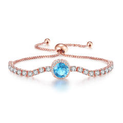 Luxury pave setting color cubic zircon tennis chain bracelet