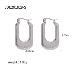 Silver color chunky stainless steel bold earrings hoop earrings