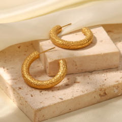 18K gold plated stainless steel bold hoop earrings