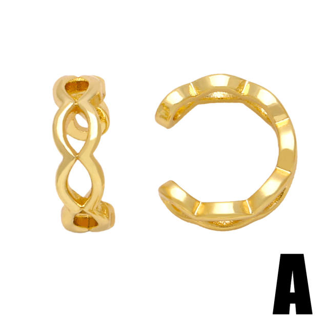 Simple easy match gold plated copper ear cuff