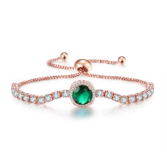 Luxury pave setting color cubic zircon tennis chain bracelet