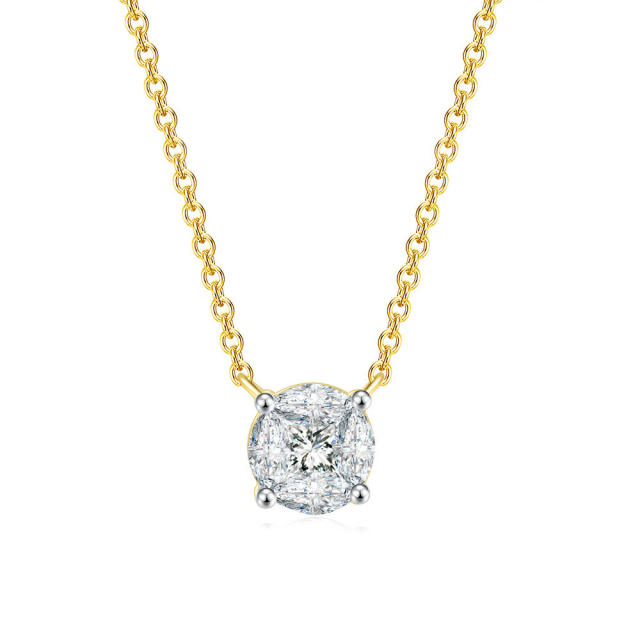 INS geometric diamond dainty necklace for women