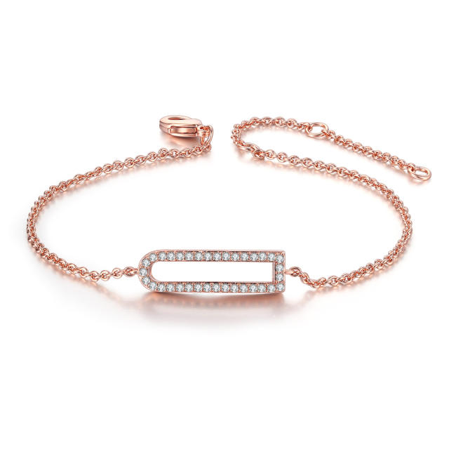 Korean fashion rose gold diamond simple bracelet for women