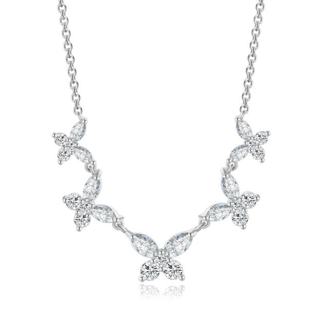 Dainty diamond butterfly copper women necklace
