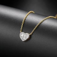 INS geometric diamond dainty necklace for women