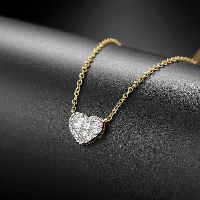 INS geometric diamond dainty necklace for women