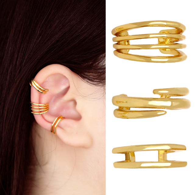 Easy match gold plated copper ear cuff