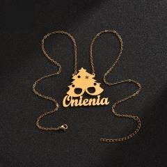 Christmas gift custom name stainless steel necklace