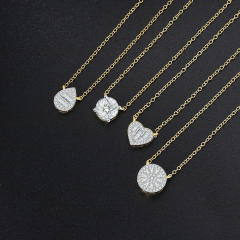 INS geometric diamond dainty necklace for women