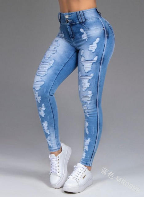 Hot sale sexy ripped skinny pants denim pants