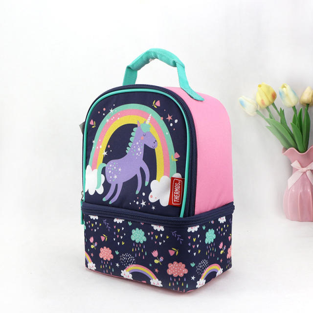 Hot sale large storage two layer school lunch bag for kids