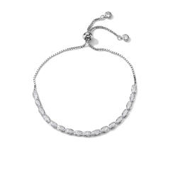 18K gold plated delicate diamond tennis bracelet necklace set