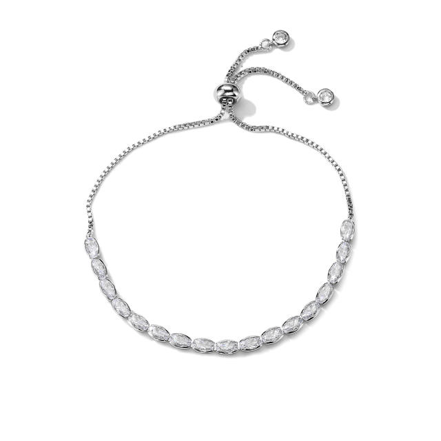 18K gold plated delicate diamond tennis bracelet necklace set