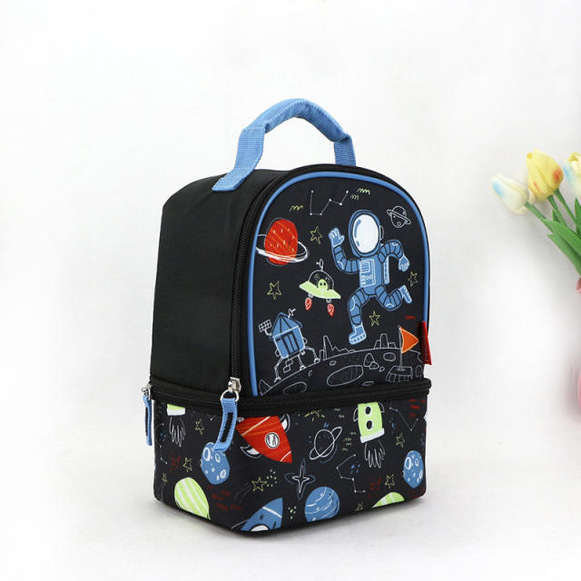 Hot sale large storage two layer school lunch bag for kids