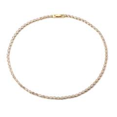 18K gold plated delicate diamond tennis bracelet necklace set